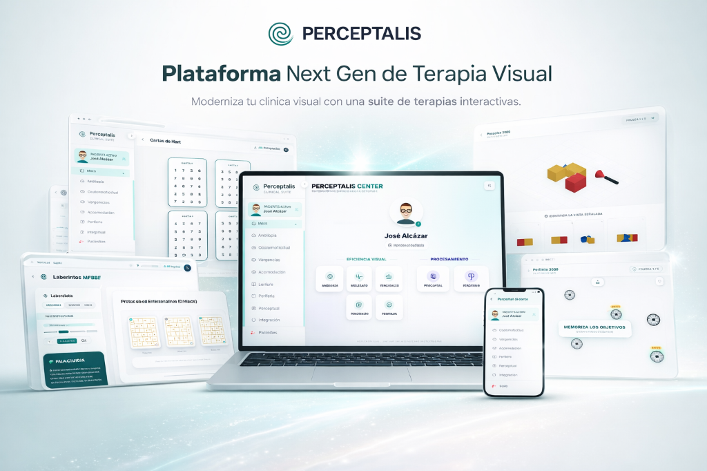 Panel de gestión clínica de optometría en Perceptalis