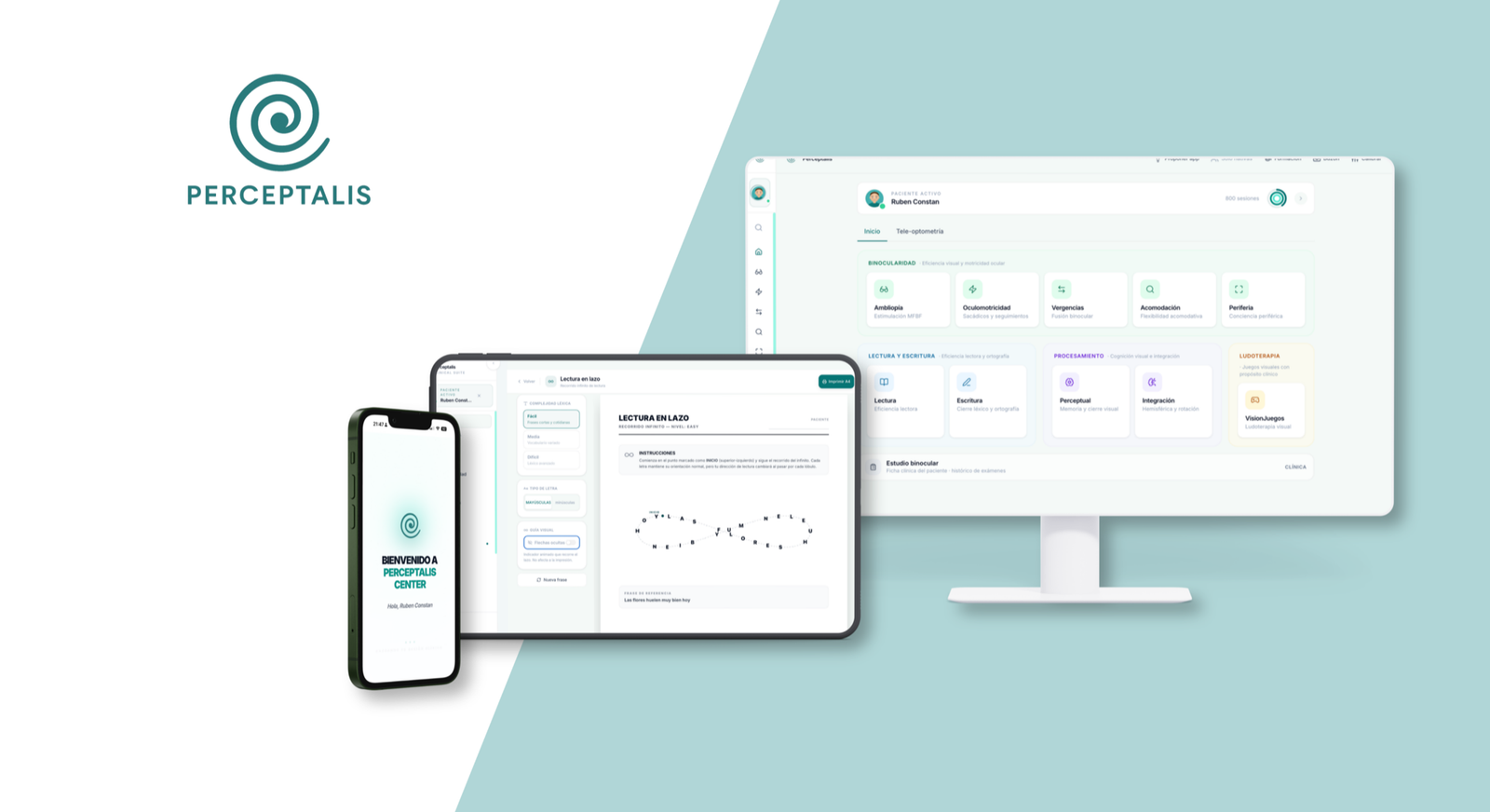 Perceptalis en móvil, tablet y ordenador: gabinete digital de terapia visual